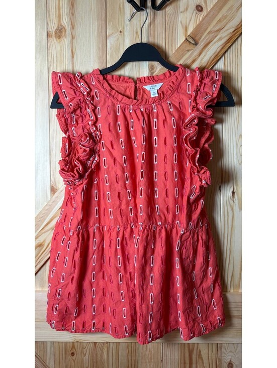 Crown & Ivy Tops - Crown & Ivy XL Coral Cotton Embroidered Sleeveless Peplum Top